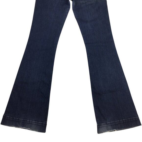 J Brand Love Story Flare Jeans Pure Wash Dark Blue Womens 28 Cotton Blend Denim - Picture 9 of 13